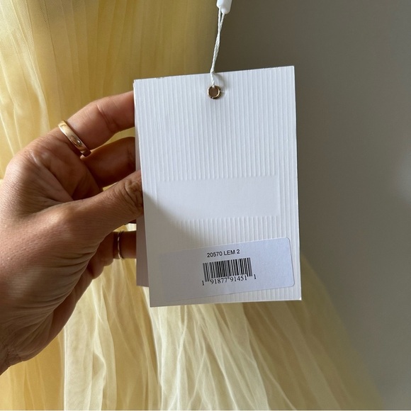 Mac Duggal 20570 Lemon Off-the-Shoulder High-Low Tulle Gown - Picture 4 of 7